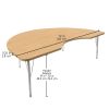 48" x 72" Kidney Activity Table with Standard Legs - Maple/White