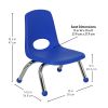 8" Stack Chair with Ball Glides, 6-Piece - Blue
