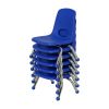 8" Stack Chair with Ball Glides, 6-Piece - Blue
