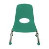 8" Stack Chair with Ball Glides, 6-Piece - Green
