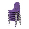8" Stack Chair with Ball Glides, 6-Piece - Purple