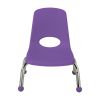 8" Stack Chair with Ball Glides, 6-Piece - Purple