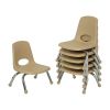 8" Stack Chair with Ball Glides, 6-Piece - Sand