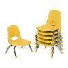 8" Stack Chair with Ball Glides, 6-Piece - Yellow