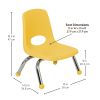8" Stack Chair with Ball Glides, 6-Piece - Yellow