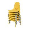 8" Stack Chair with Ball Glides, 6-Piece - Yellow