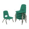 8" Stack Chair with Swivel Glides, 6-Piece - Green