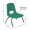 8" Stack Chair with Swivel Glides, 6-Piece - Green
