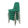 8" Stack Chair with Swivel Glides, 6-Piece - Green