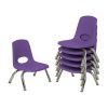 8" Stack Chair with Swivel Glides, 6-Piece - Purple