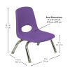 8" Stack Chair with Swivel Glides, 6-Piece - Purple