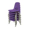 8" Stack Chair with Swivel Glides, 6-Piece - Purple