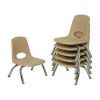 8" Stack Chair with Swivel Glides, 6-Piece - Sand