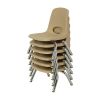 8" Stack Chair with Swivel Glides, 6-Piece - Sand
