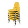 8" Stack Chair with Swivel Glides, 6-Piece - Yellow