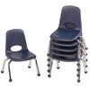 10" Stack Chair with Ball Glides, 6-Piece - Purple