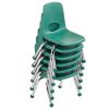 10" Stack Chair with Ball Glides, 6-Piece - Green