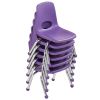 10" Stack Chair with Ball Glides, 6-Piece - Purple