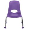 10" Stack Chair with Ball Glides, 6-Piece - Purple
