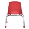 10" Stack Chair with Ball Glides, 6-Piece - Red