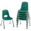 12" Stack Chair with Ball Glides, 6-Pack - Green