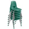 12" Stack Chair with Ball Glides, 6-Pack - Green