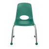12" Stack Chair with Ball Glides, 6-Pack - Green