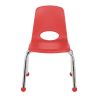 12" Stack Chair with Ball Glides, 6-Pack - Red