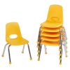 12" Stack Chair with Ball Glides, 6-Pack - Yellow