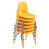 12" Stack Chair with Ball Glides, 6-Pack - Yellow
