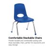 14" Stack Chair with Ball Glides - Blue, Set of 6