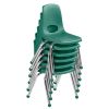 14" Stack Chair with Ball Glides, 6-Pack - Green