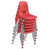 14" Stack Chair with Ball Glides, 6-Pack - Red