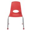 14" Stack Chair with Ball Glides, 6-Pack - Red