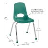 16" Stack Chair with Ball Glides - Set of 6 - Green