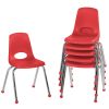 16" Stack Chair with Ball Glides - Set of 6 - Red