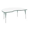 48" x 72" Kidney Dry-Erase Activity Table with Adjustable Standard Swivel Glide Legs - Whiteboard/Green