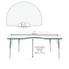 48" x 72" Kidney Dry-Erase Activity Table with Adjustable Standard Swivel Glide Legs - Whiteboard/Green
