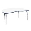 48" x 72" Kidney Dry-Erase Activity Table with Adjustable Standard Swivel Glide Legs - Whiteboard/Navy