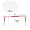 48" x 72" Kidney Dry-Erase Activity Table with Adjustable Standard Swivel Glide Legs - Whiteboard/Red