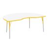 48" x 72" Kidney Dry-Erase Activity Table with Adjustable Standard Swivel Glide Legs - Whiteboard/Yellow