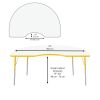 48" x 72" Kidney Dry-Erase Activity Table with Adjustable Standard Swivel Glide Legs - Whiteboard/Yellow