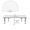 48" x 72" Kidney Dry-Erase Activity Table with Adjustable Chunky Legs - Whiteboard/Navy