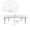 48" x 72" Kidney Dry-Erase Activity Table with Adjustable Chunky Legs -Whiteboard/Purple