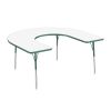 60" x 66" Horseshoe Dry-Erase Activity Table with Adjustable Standard Swivel Glide Legs - Whiteboard/Green