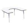 60" x 66" Horseshoe Dry-Erase Activity Table with Adjustable Standard Swivel Glide Legs -Whiteboard/Purple