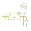 60" x 66" Horseshoe Dry-Erase Activity Table with Adjustable Standard Swivel Glide Legs - Whiteboard/Yellow