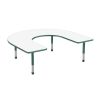 60" x 66" Horseshoe Dry-Erase Activity Table with Adjustable Chunky Legs - Whiteboard/Green