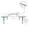 60" x 66" Horseshoe Dry-Erase Activity Table with Adjustable Chunky Legs - Whiteboard/Green