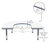 60" x 66" Horseshoe Dry-Erase Activity Table with Adjustable Chunky Legs - Whiteboard/Navy